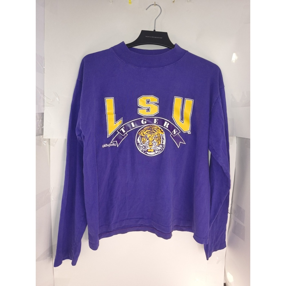 Vintage LSU Tigers Shirt Mens L Purple Long Sleeve The Game College Graphic